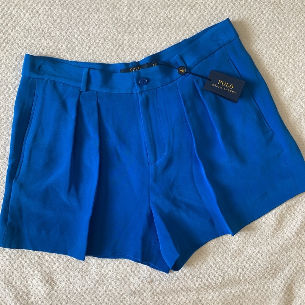 NEW Polo Ralph Lauren Silk Blue Shorts